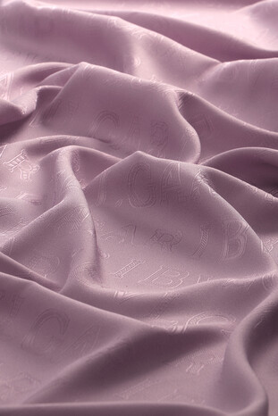 Lilac Patterned Silky Scarf - Thumbnail