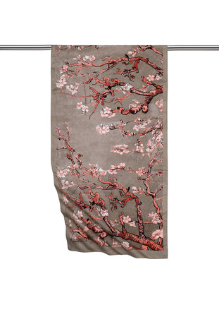 Mink Almond Blossom Silky Foulard - Thumbnail