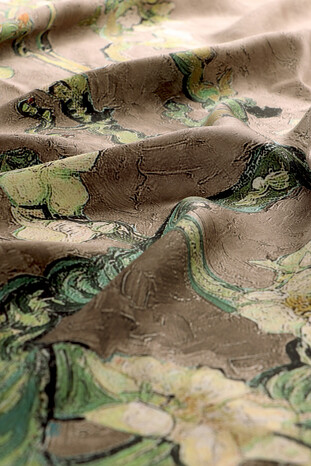 Mink Almond Blossom Sura Silk Scarf - Thumbnail