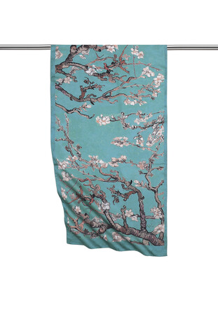 Mint Almond Blossom Silky Foulard - Thumbnail