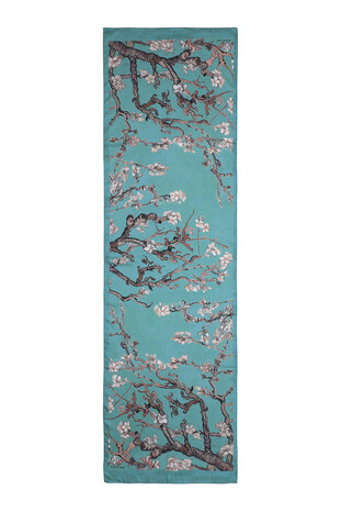 Mint Almond Blossom Silky Foulard - Thumbnail