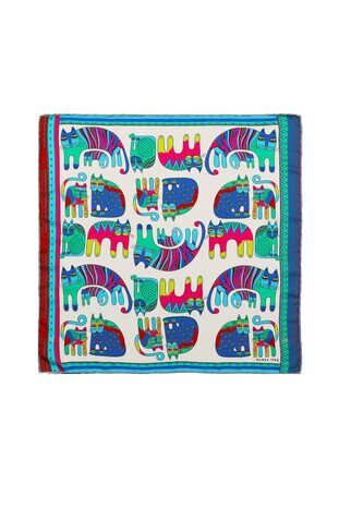 Mint Benetton Patterned Silky Pocket Square - Thumbnail