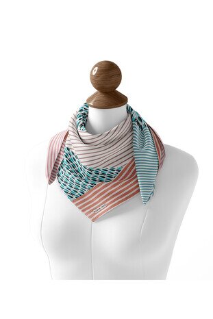 Mint Damla Sura Silk Square Scarf - Thumbnail