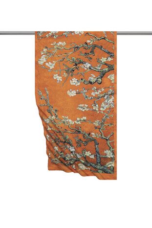 Mustard Almond Blossom Silky Foulard - Thumbnail