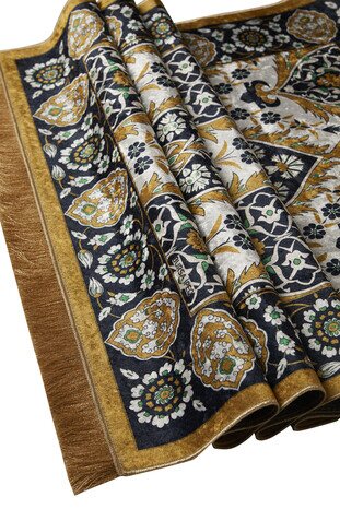 Mustard Velvet Carpet Prayer Rug - Thumbnail