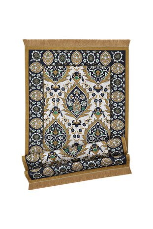 Mustard Velvet Carpet Prayer Rug - Thumbnail