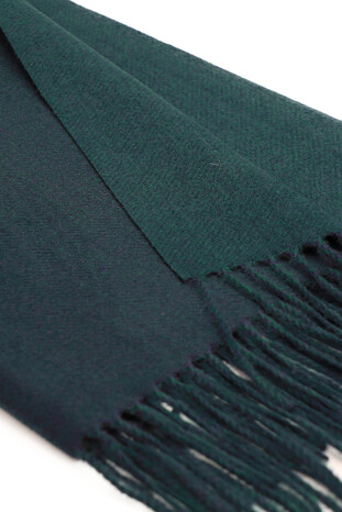 Navy Blue Green Double Sided Winter Shawl - Thumbnail