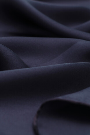 Navy Blue Plain Sura Silk Square Scarf - Thumbnail