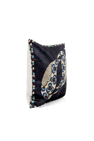 Navy Blue Velvet Throw Pillow - Thumbnail