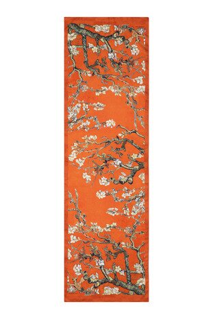 Orange Almond Blossom Silky Foulard - Thumbnail