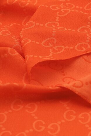 Orange G Pattern Embossed Scarf - Thumbnail