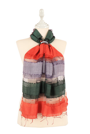 Orange Green Gradient Cocoon Foulard - Thumbnail