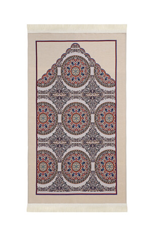 Orange Mandala Pattern Tapestry Prayer Rug - Thumbnail