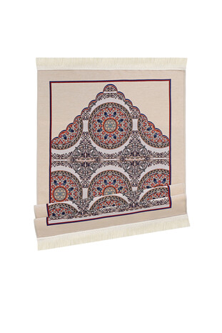 Orange Mandala Pattern Tapestry Prayer Rug - Thumbnail