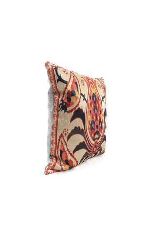 Orange Velvet Throw Pillow - Thumbnail