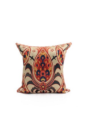 Orange Velvet Throw Pillow - Thumbnail