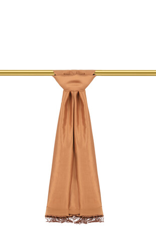 Peach Copper Reversible Silk Scarf - Thumbnail