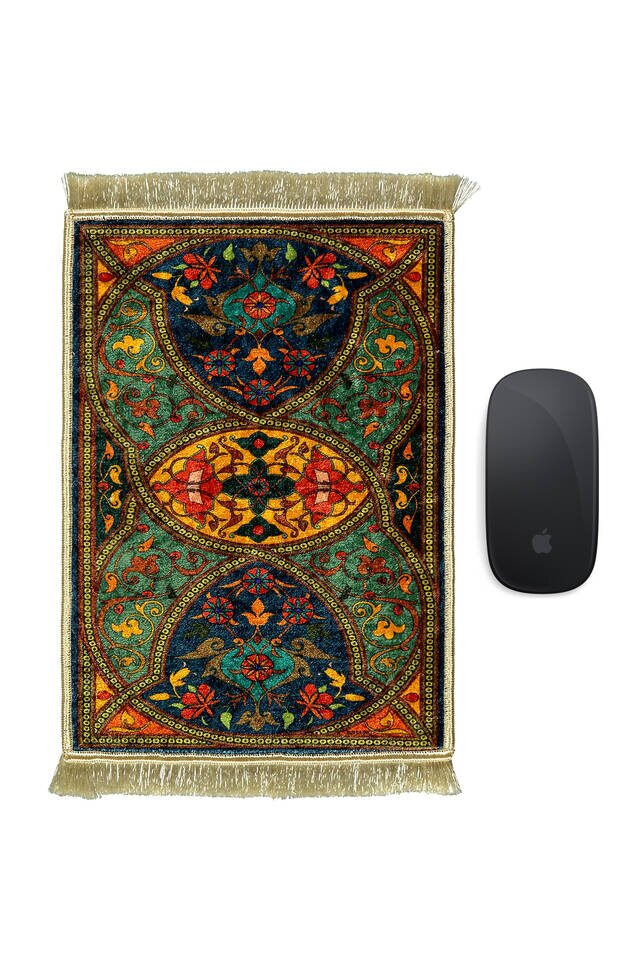 Petrol Blue Decorative Small Carpet Mousepad 