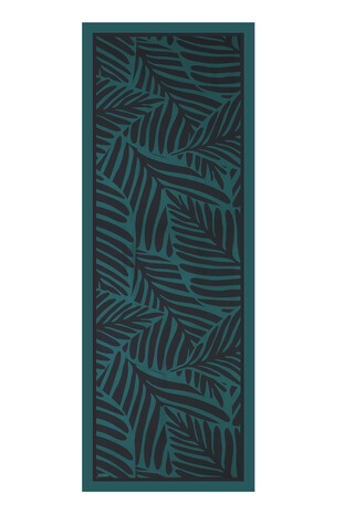 Petrol Green Crop Pattern Twill Silk Scarf - Thumbnail