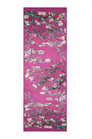 Pink Almond Blossom Silky Scarf - Thumbnail