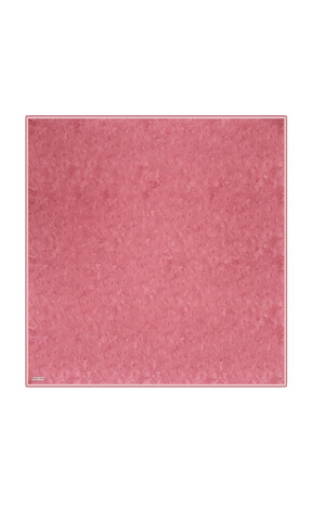 Pink Brush Pattern Twill Silk Square Scarf - Thumbnail