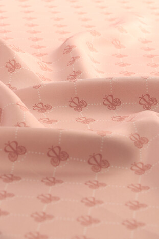 Pink Butterfly Monogram Twill Silk Square Scarf - Thumbnail