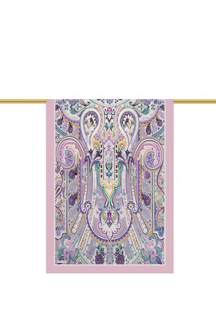 Pink Sahara Pattern Sura Silk Scarf - Thumbnail