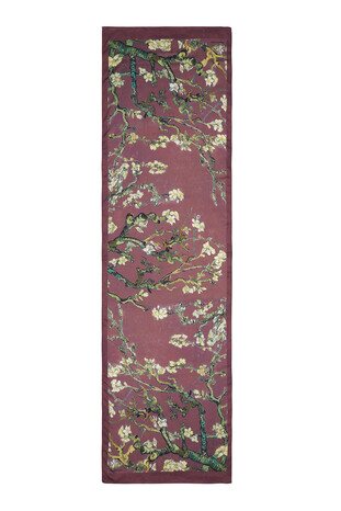 Plum Almond Blossom Silky Foulard - Thumbnail