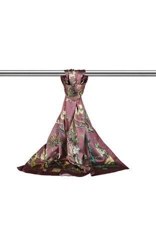 Plum Almond Blossom Silky Foulard - Thumbnail