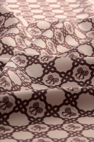 Plum Chain Monogram Twill Silk Square Scarf - Thumbnail