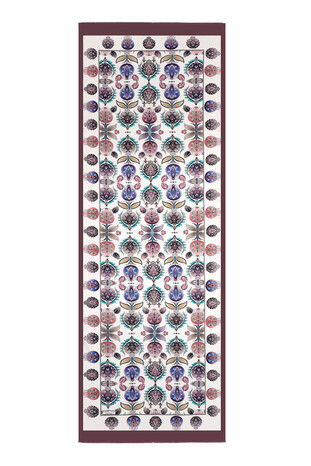 Plum Iznik Pattern Silk Foulard - Thumbnail