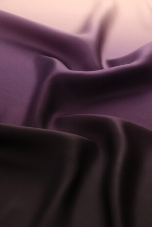 Plum Lilac Degrade Twill Silk Square Scarf - Thumbnail