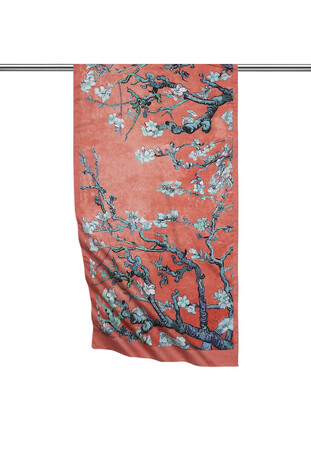 Pomegranate Almond Blossom Silky Foulard - Thumbnail