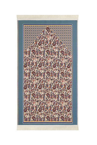 Pomegranate Flower Carnation Tulip Pattern Tapestry Prayer Rug - Thumbnail