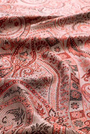 Pomegranate Jamawar Woven Silk Shawl - Thumbnail