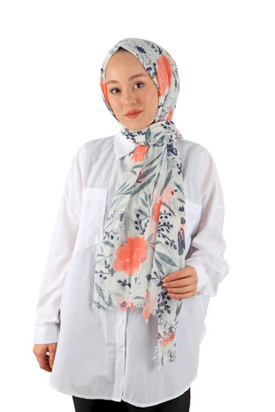 Pomegranate Spring Flower Wrap Scarf - Thumbnail