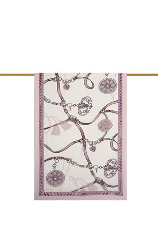 Powder Belt Pattern Sura Silk Scarf - Thumbnail