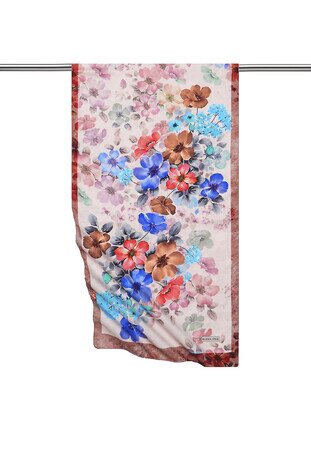 Powder Floral Silky Foulard - Thumbnail