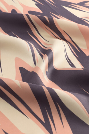 Powder Nilsu Pattern Twill Silk Square Scarf - Thumbnail