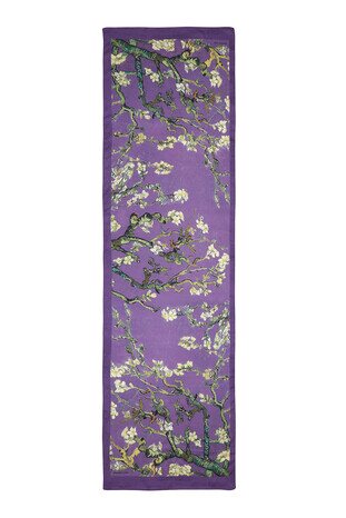 Purple Almond Blossom Silky Foulard - Thumbnail