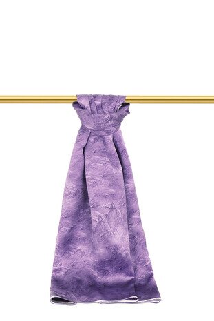 Purple Brush Pattern Silk Scarf - Thumbnail