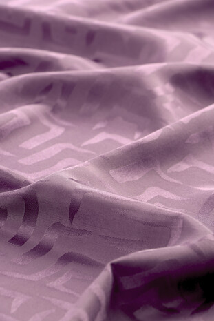 Purple Labyrinth Pattern Jacquard Scarf - Thumbnail