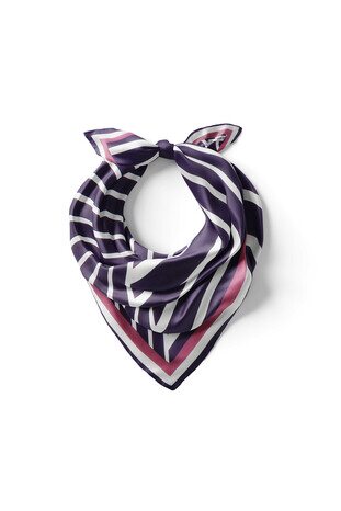 Purple Line Pattern Silk Pocket Square - Thumbnail