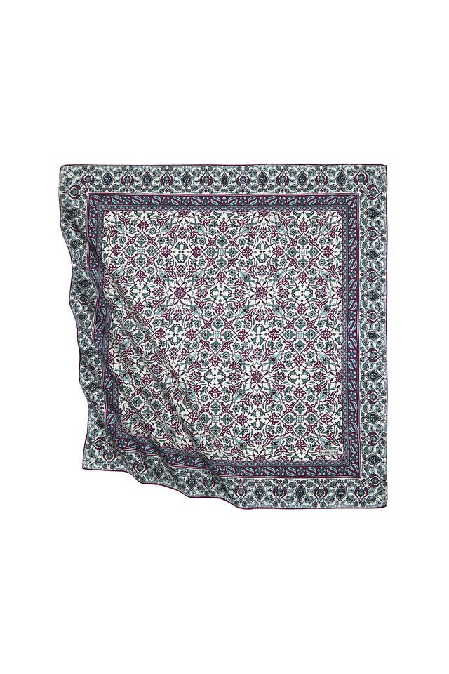 Purple Mint Turkish Patterned Tile Pattern Silk Square Scarf 