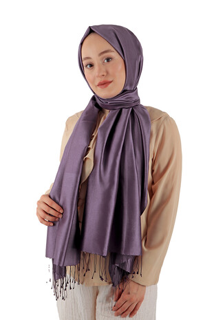 Purple Reversible Silk Scarf - Thumbnail