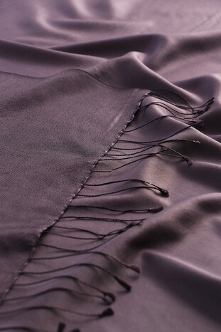 Purple Reversible Silk Scarf - Thumbnail