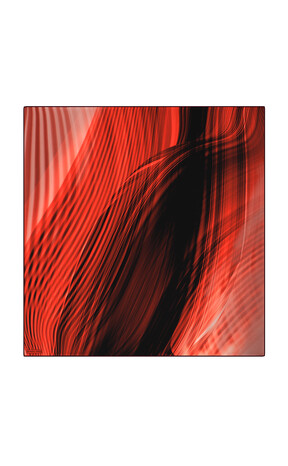 Red Rainbow Pattern Sura Silk Square Scarf - Thumbnail