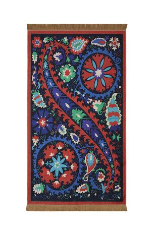 Red Velvet Carpet Prayer Rug - Thumbnail