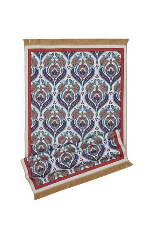 Red Velvet Carpet Prayer Rug - Thumbnail