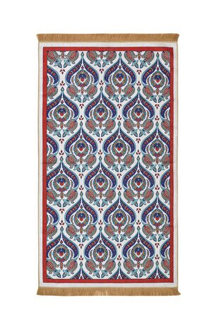 Red Velvet Carpet Prayer Rug - Thumbnail